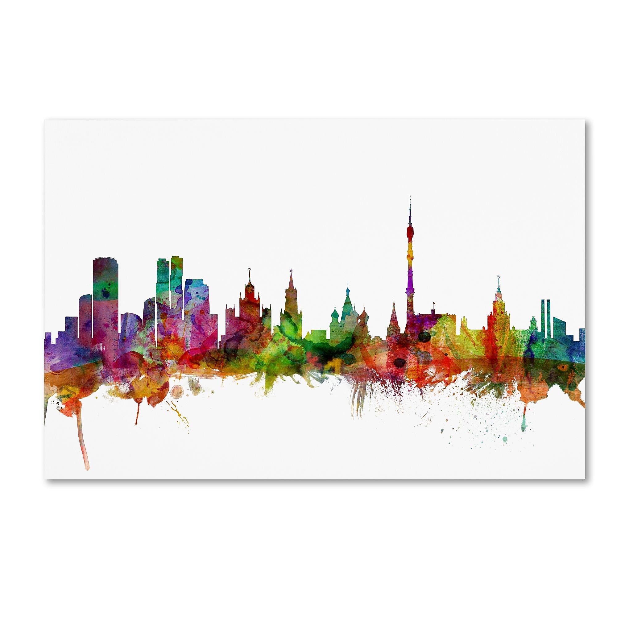 Trademark Fine Art ''Moscow Russia Skyline'' by Michael Tompsett 30" x 47" Canvas Art (MT0778-C3047GG)
