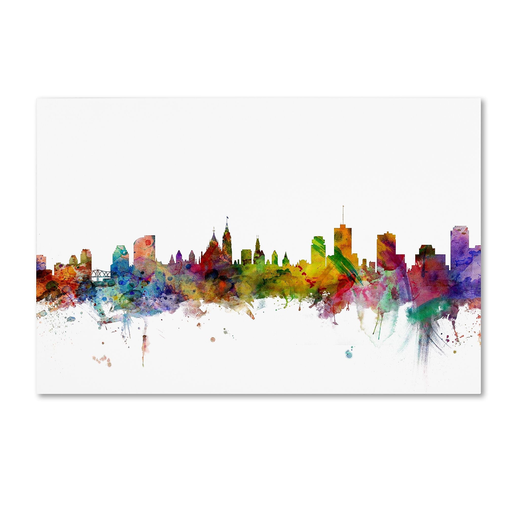 Trademark Fine Art ''Ottawa Canada Skyline'' by Michael Tompsett 30" x 47" Canvas Art (MT0779-C3047GG)