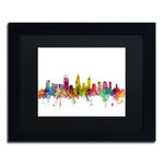 Trademark Fine Art ''Perth Australia Skyline'' by Michael Tompsett 11" x 14"Black Frame (MT0780-B1114BMF)