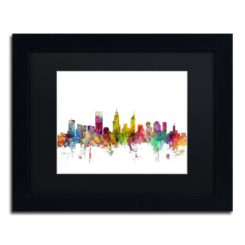 Trademark Fine Art ''Perth Australia Skyline'' by Michael Tompsett 11" x 14"Black Frame (MT0780-B1114BMF)