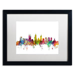 Trademark Fine Art ''Perth Australia Skyline'' by Michael Tompsett 16" x 20" White Matted Black Frame (MT0780-B1620MF)