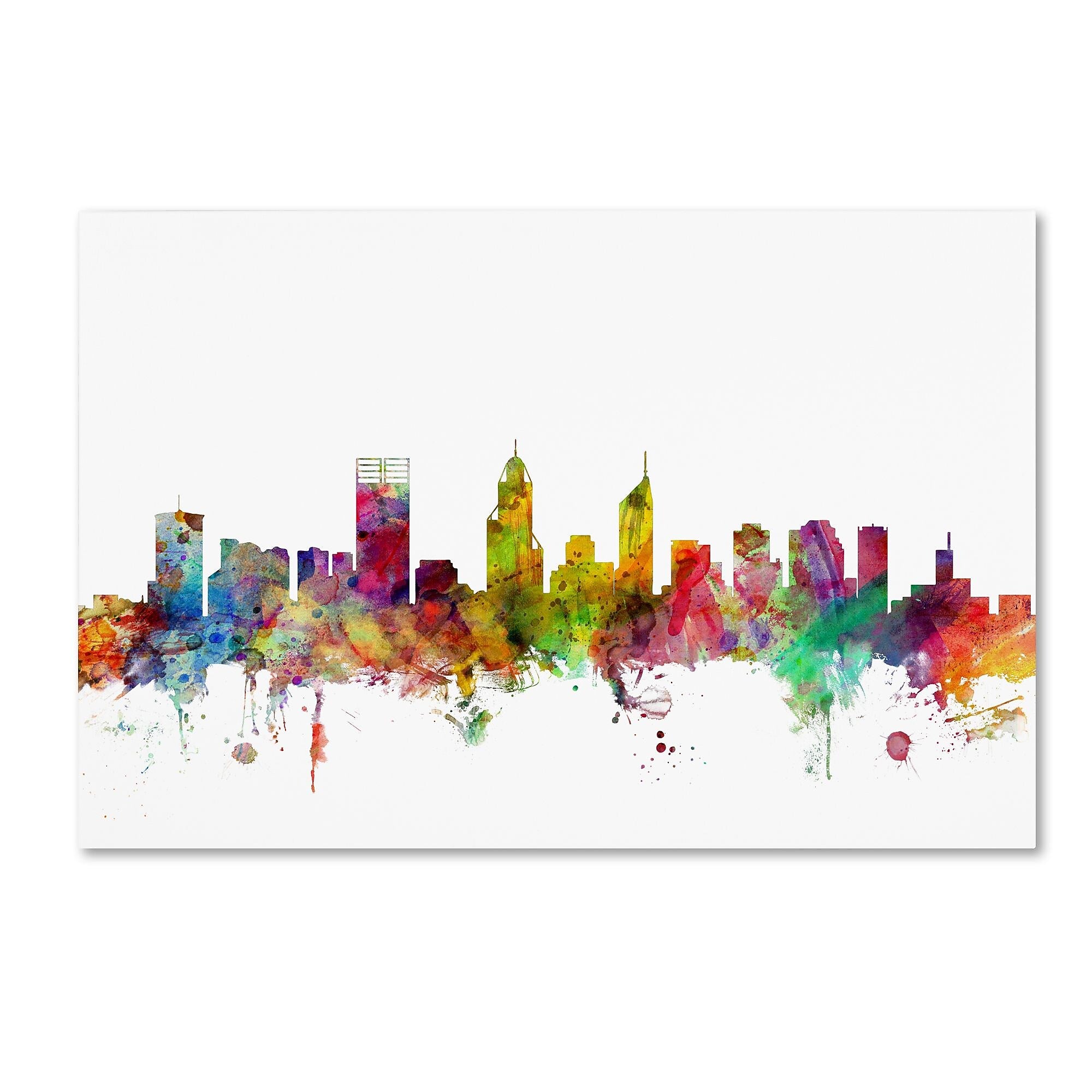 Trademark Fine Art ''Perth Australia Skyline'' by Michael Tompsett 30" x 47" Canvas Art (MT0780-C3047GG)