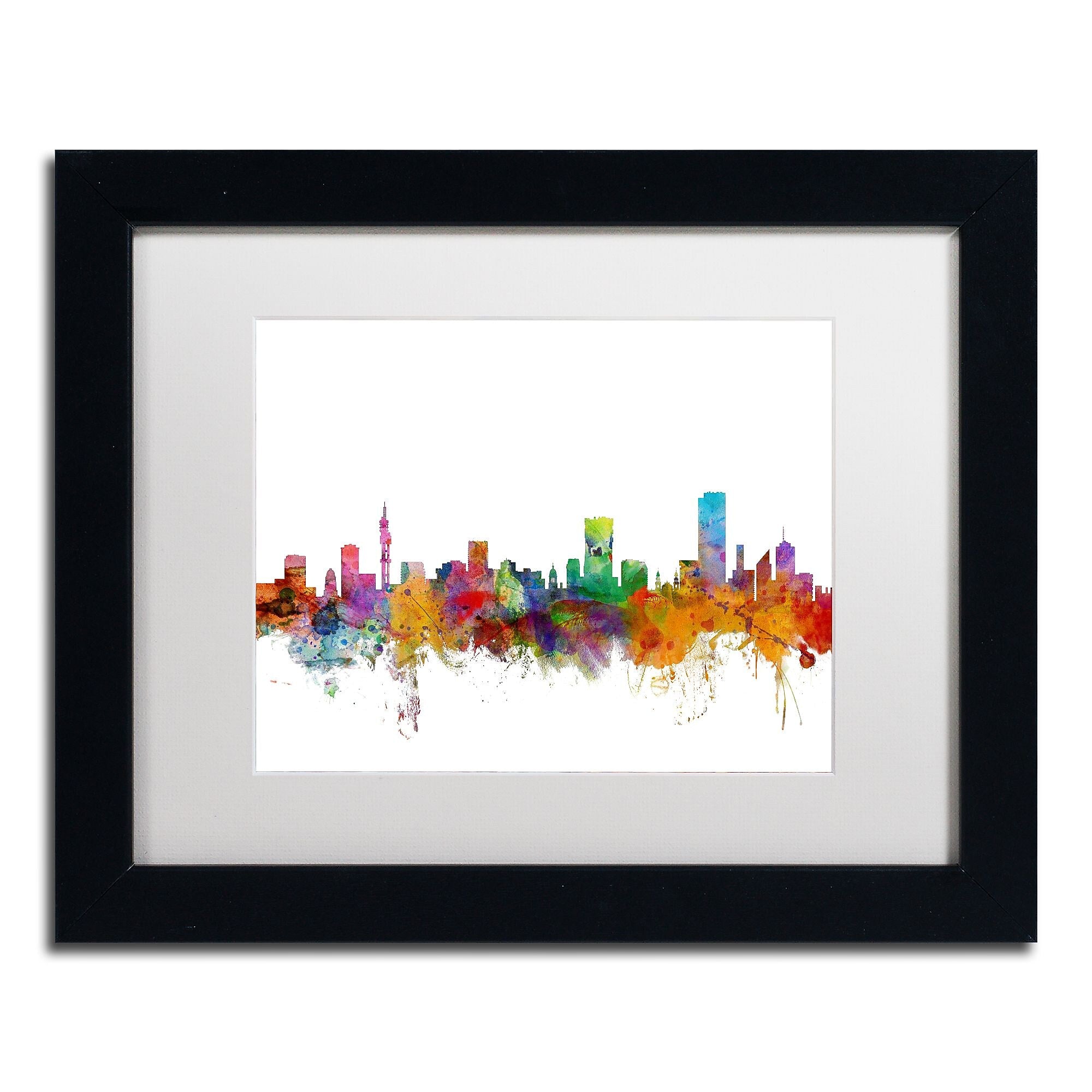 Trademark Fine Art ''Pretoria South Africa Skyline'' by Michael Tompsett 11" x 14" Black Frame (MT0781-B1114MF)