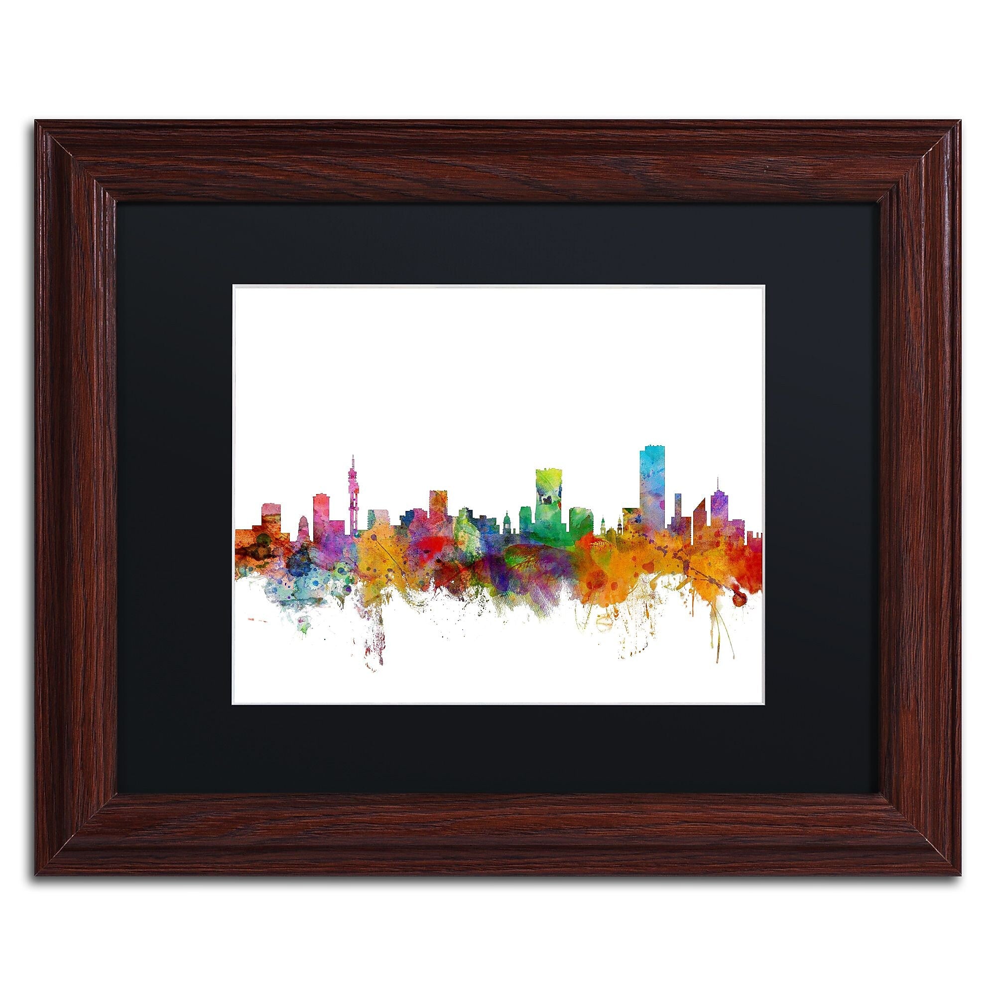 Trademark Fine Art ''Pretoria South Africa Skyline'' by Michael Tompsett 11" x 14"Wood Frame (MT0781-W1114BMF)