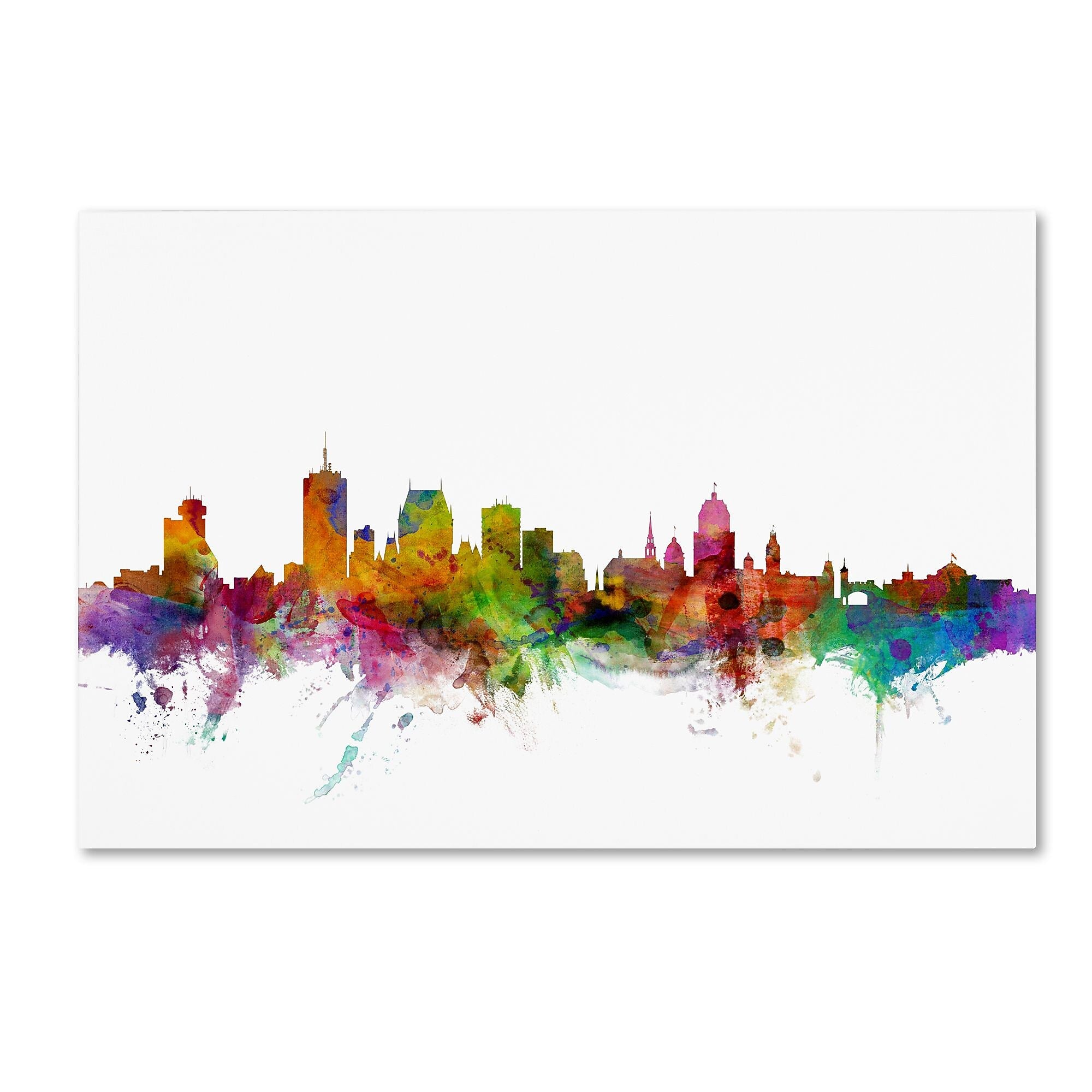 Trademark Fine Art ''Quebec Canada Skyline'' by Michael Tompsett 30" x 47" Canvas Art (MT0782-C3047GG)