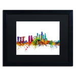 Trademark Fine Art ''Singapore Skyline II'' by Michael Tompsett 16" x 20" Black Matted Black Frame (MT0783-B1620BMF)