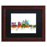 Trademark Fine Art ''Singapore Skyline II'' by Michael Tompsett 11" x 14"Wood Frame (MT0783-W1114BMF)