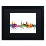 Trademark Fine Art ''Stockholm Sweden Skyline'' by Michael Tompsett 16" x 20" Black Matted Black Frame (MT0784-B1620BMF)