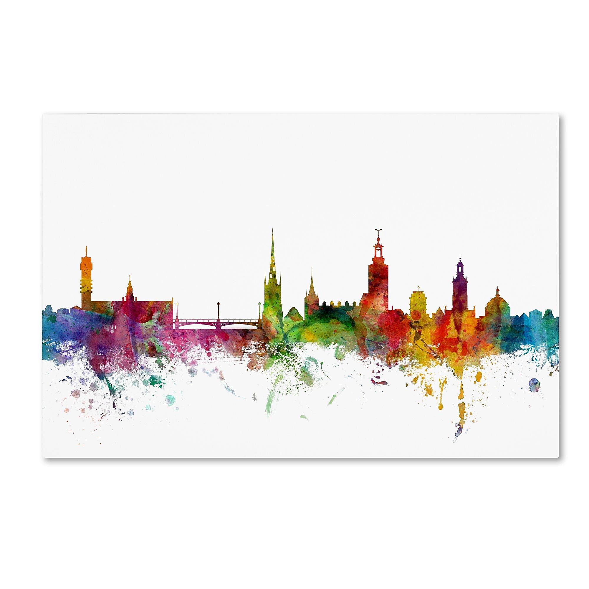 Trademark Fine Art ''Stockholm Sweden Skyline'' by Michael Tompsett 30" x 47" Canvas Art (MT0784-C3047GG)
