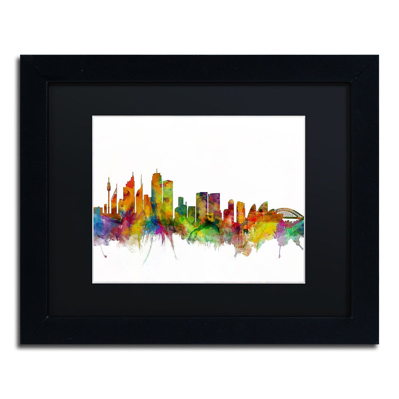 Trademark Fine Art ''Sydney Australia Skyline IV'' by Michael Tompsett 11" x 14"Black Frame (MT0785-B1114BMF)