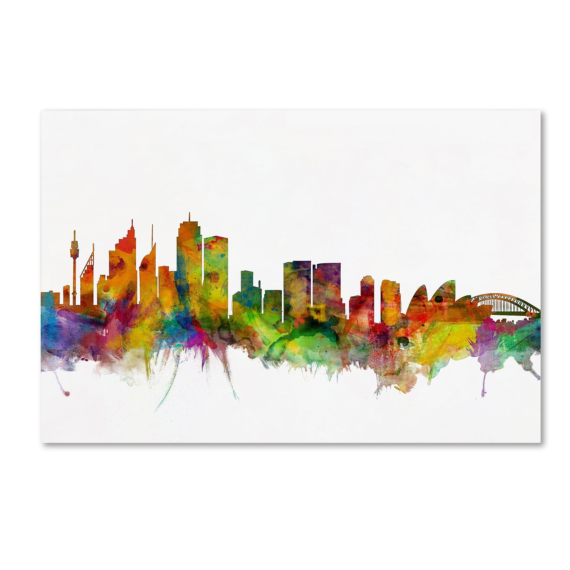 Trademark Fine Art ''Sydney Australia Skyline'' by Michael Tompsett 30" x 47" Canvas Art (MT0785-C3047GG)