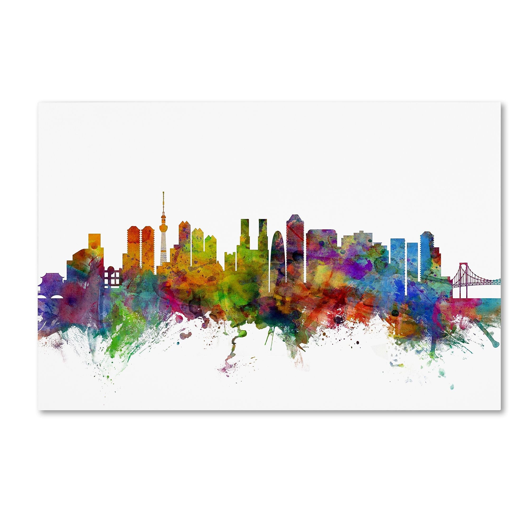 Trademark Fine Art ''Tokyo Japan Skyline'' by Michael Tompsett 30" x 47" Canvas Art (MT0786-C3047GG)