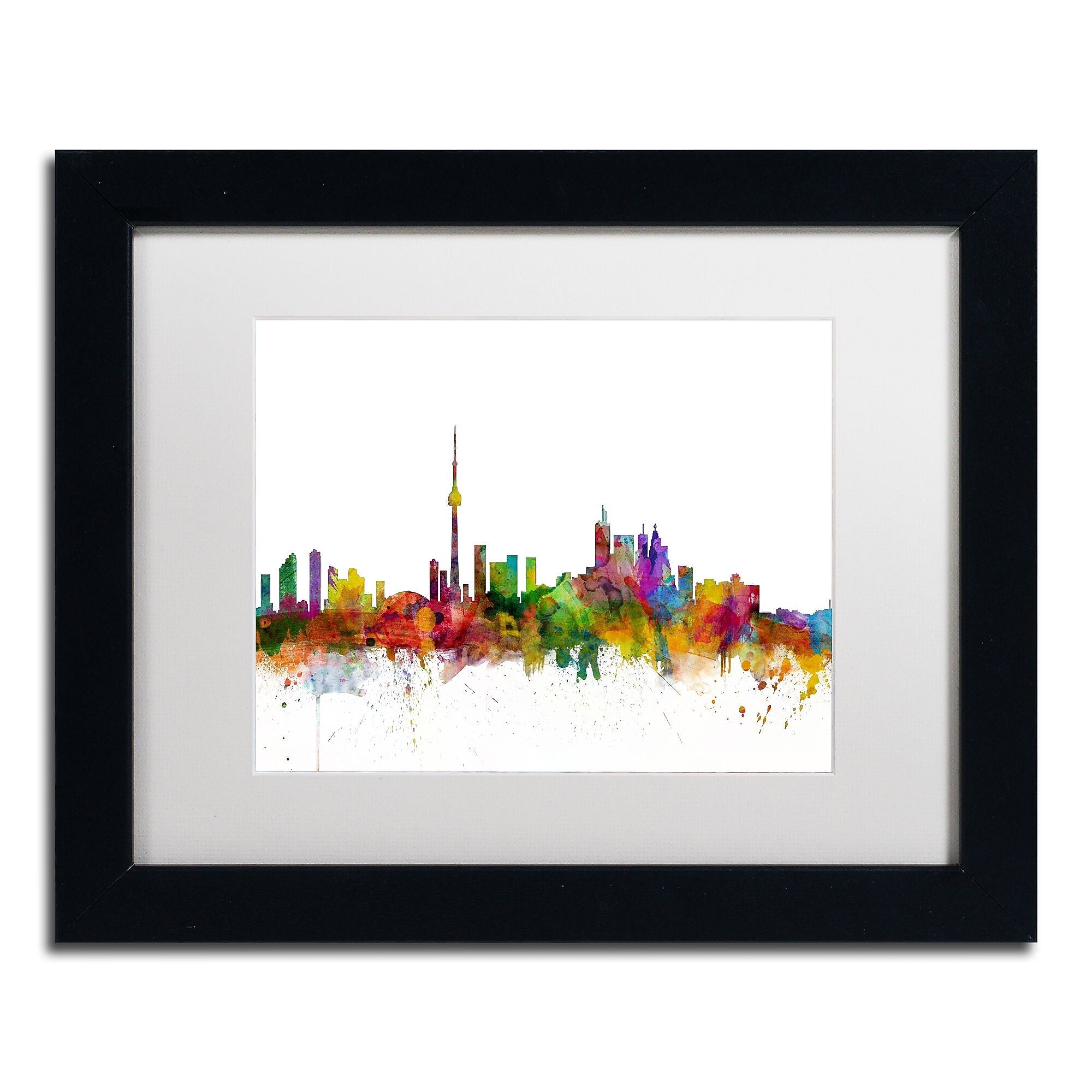 Trademark Fine Art ''Toronto Canada Skyline IV'' by Michael Tompsett 11" x 14" Black Frame (MT0787-B1114MF)