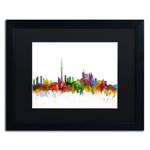 Trademark Fine Art ''Toronto Canada Skyline IV'' by Michael Tompsett 16" x 20" Black Matted Black Frame (MT0787-B1620BMF)