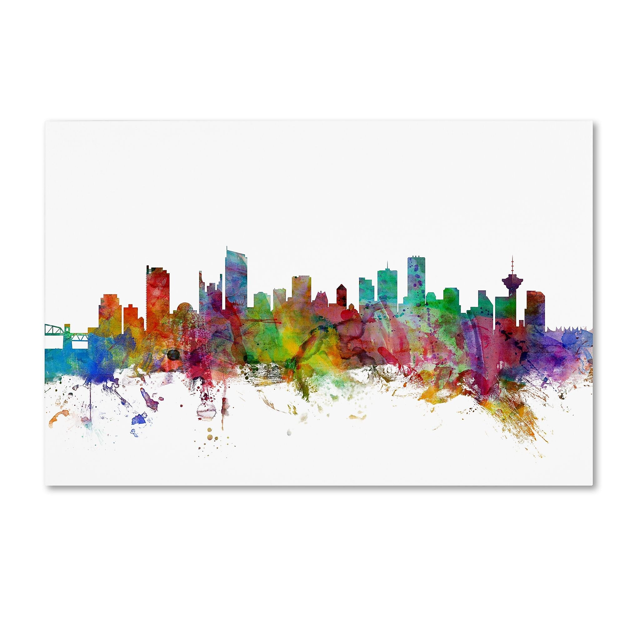 Trademark Fine Art ''Vancouver Canada Skyline'' by Michael Tompsett 30" x 47" Canvas Art (MT0788-C3047GG)