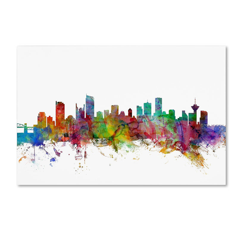 Trademark Fine Art ''Vancouver Canada Skyline'' by Michael Tompsett 30" x 47" Canvas Art (MT0788-C3047GG)