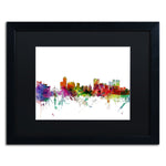 Trademark Fine Art ''Winnipeg Canada Skyline'' by Michael Tompsett 16" x 20" Black Matted Black Frame (MT0791-B1620BMF)