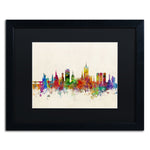 Trademark Fine Art ''Aberdeen Scotland Skyline'' by Michael Tompsett 16" x 20" Black Matted Black Frame (MT0793-B1620BMF)