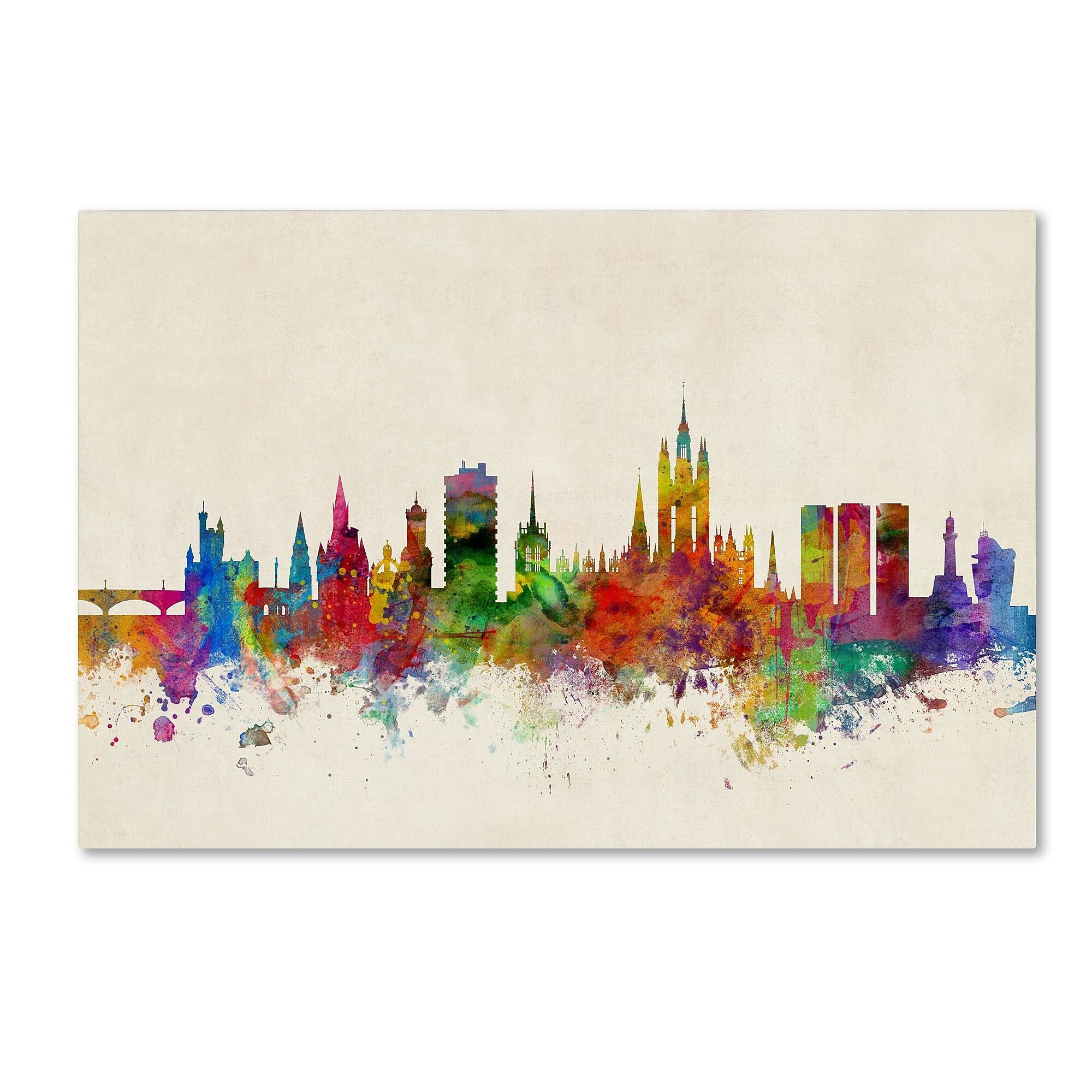Trademark Fine Art ''Aberdeen Scotland Skyline'' by Michael Tompsett 30" x 47" Canvas Art (MT0793-C3047GG)