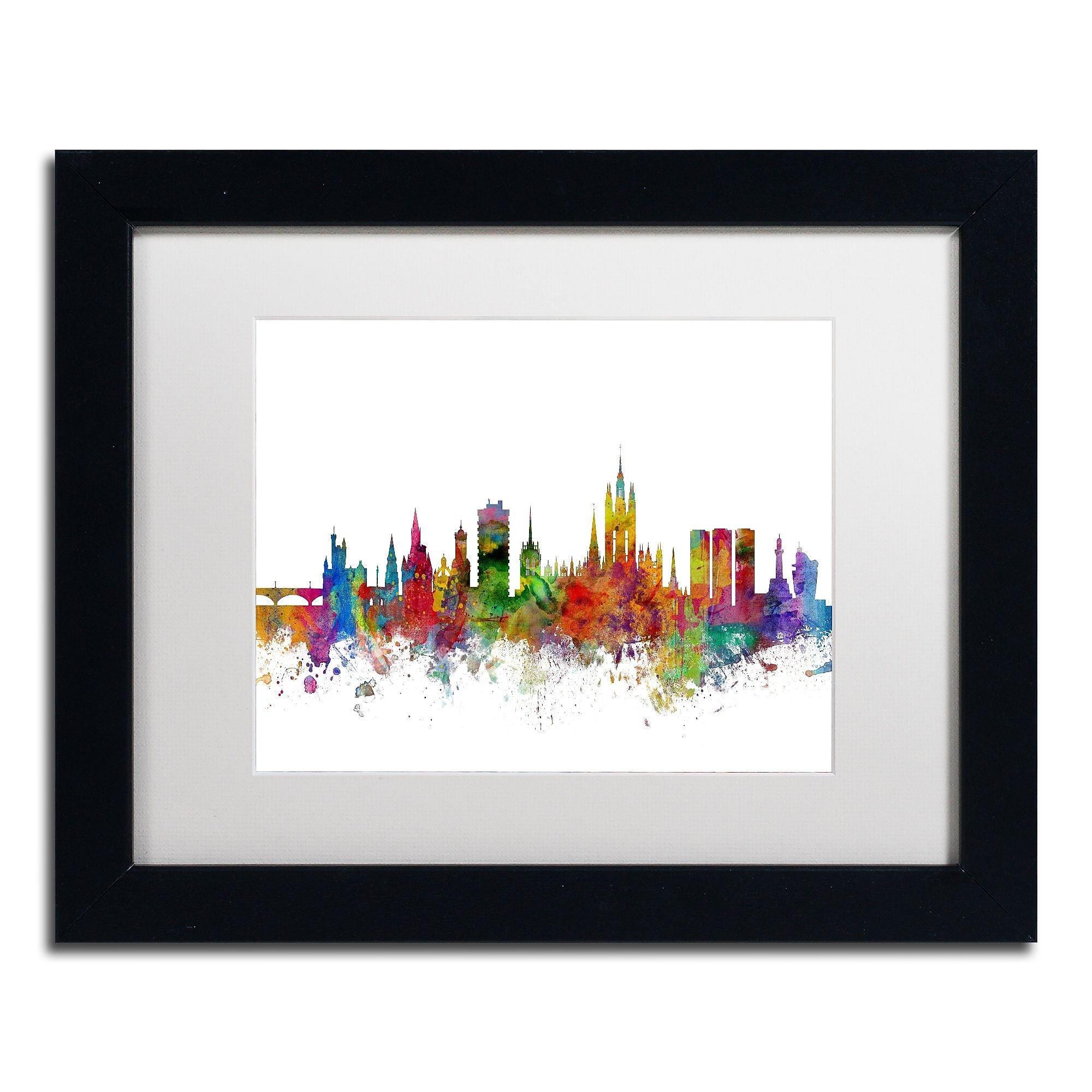 Trademark Fine Art ''Aberdeen Scotland Skyline II'' by Michael Tompsett 11" x 14" Black Frame (MT0794-B1114MF)