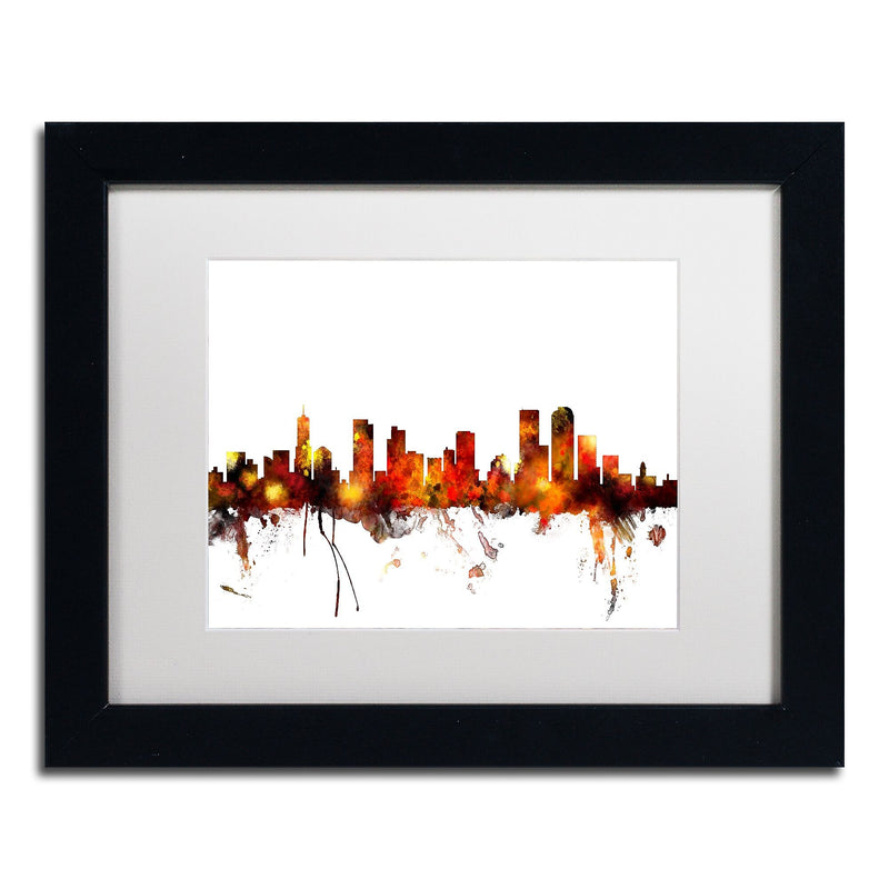 Trademark Fine Art ''Denver Colorado Skyline II'' by Michael Tompsett 11" x 14" Black Frame (MT0799-B1114MF)