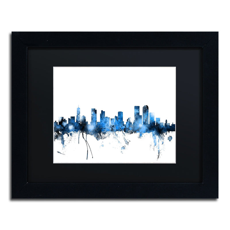 Trademark Fine Art ''Denver Colorado Skyline III'' by Michael Tompsett 11" x 14"Black Frame (MT0800-B1114BMF)
