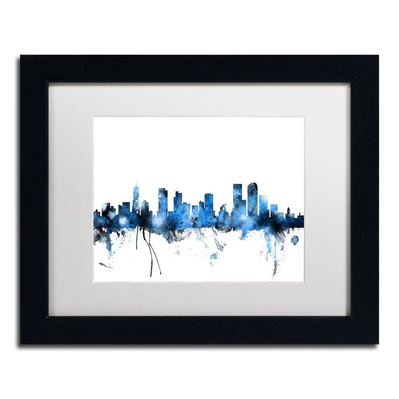 Trademark Fine Art ''Denver Colorado Skyline III'' by Michael Tompsett 11" x 14" Black Frame (MT0800-B1114MF)