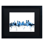 Trademark Fine Art ''Denver Colorado Skyline III'' by Michael Tompsett 16" x 20" Black Matted Black Frame (MT0800-B1620BMF)