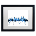 Trademark Fine Art ''Denver Colorado Skyline III'' by Michael Tompsett 16" x 20" White Matted Black Frame (MT0800-B1620MF)