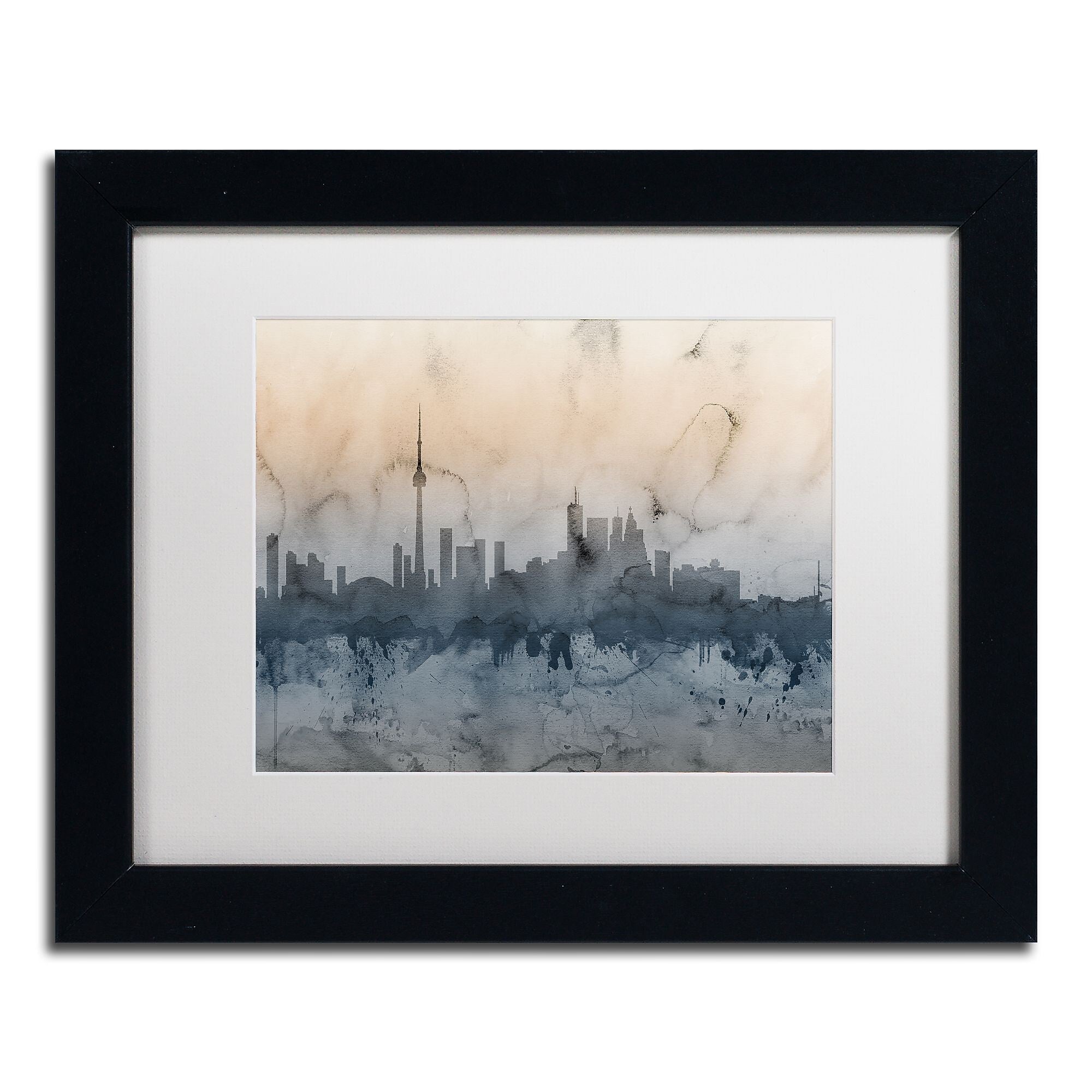 Trademark Fine Art ''Toronto Canada Skyline V'' by Michael Tompsett 11" x 14" Black Frame (MT0801-B1114MF)