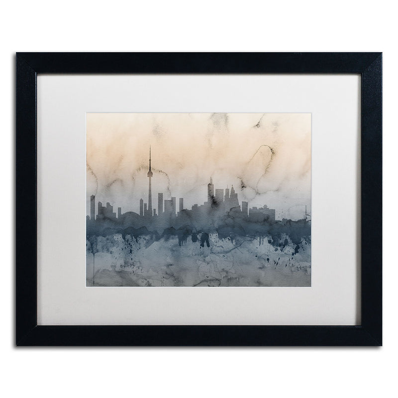 Trademark Fine Art ''Toronto Canada Skyline V'' by Michael Tompsett 16" x 20" White Matted Black Frame (MT0801-B1620MF)