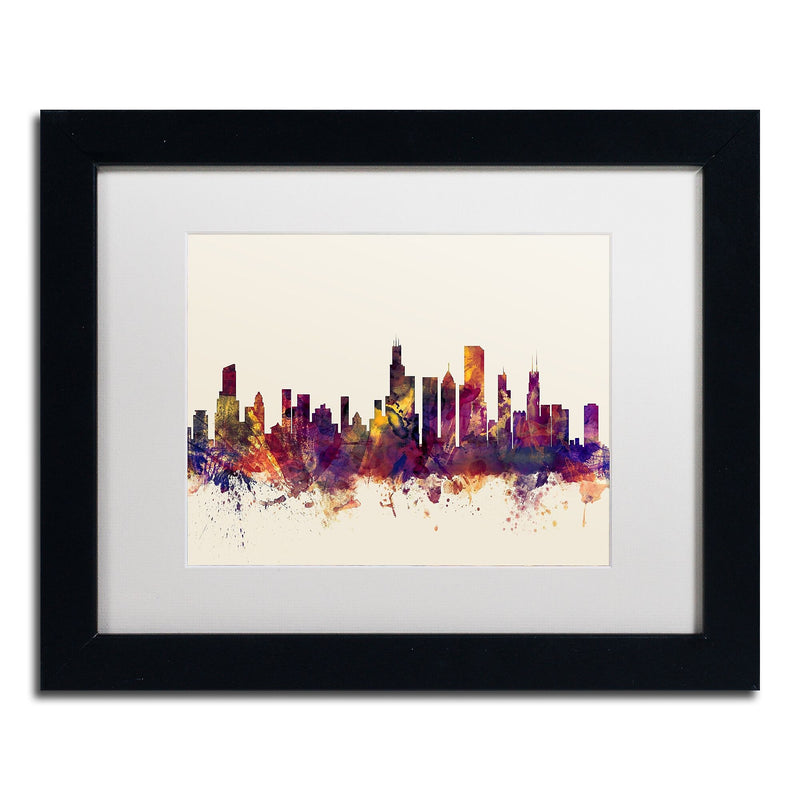Trademark Fine Art ''Chicago Illinois Skyline VII'' by Michael Tompsett 11" x 14" Black Frame (MT0803-B1114MF)