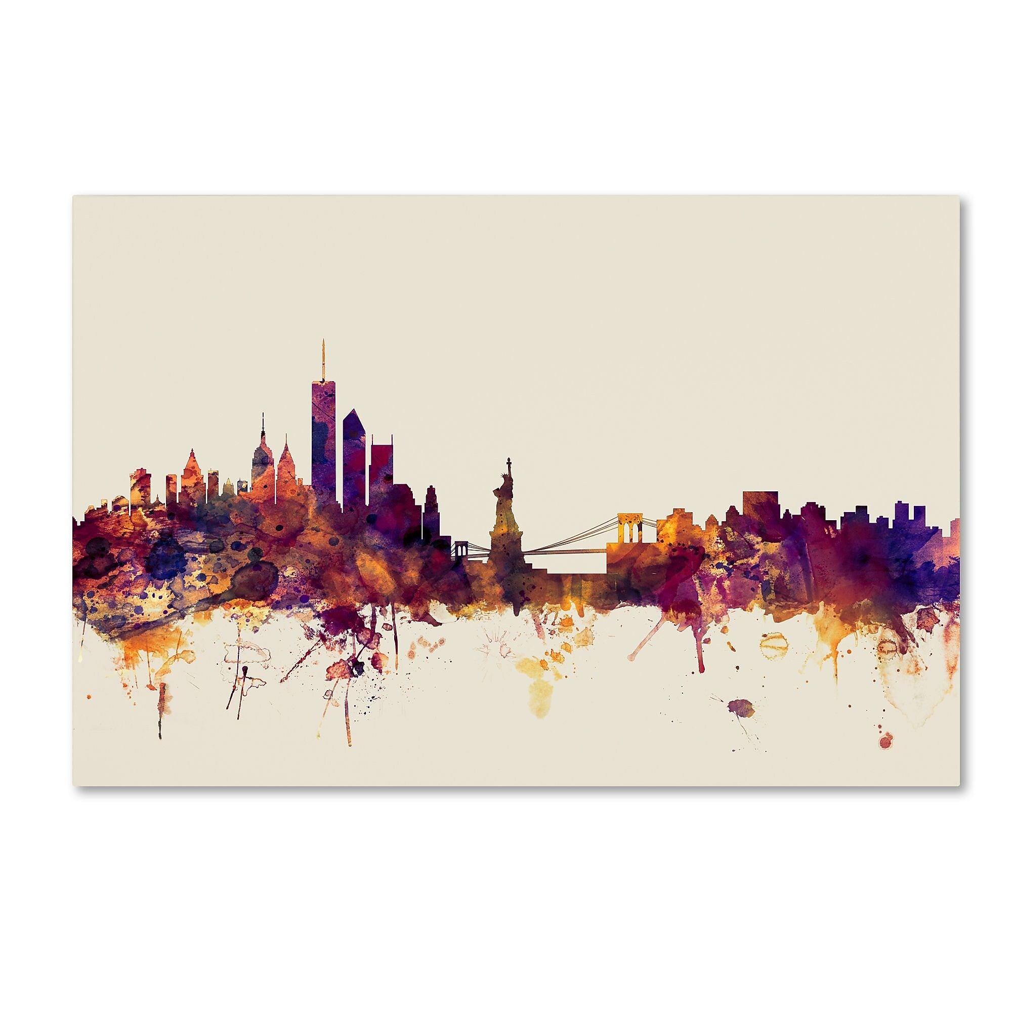 Trademark Fine Art ''New York Skyline'' by Michael Tompsett 30" x 47" Canvas Art (MT0804-C3047GG)