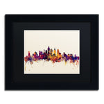 Trademark Fine Art ''Philadelphia Skyline IV'' by Michael Tompsett 11" x 14"Black Frame (MT0806-B1114BMF)