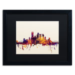 Trademark Fine Art ''Pittsburgh Skyline IV'' by Michael Tompsett 16" x 20" Black Matted Black Frame (MT0807-B1620BMF)