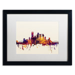 Trademark Fine Art ''Pittsburgh Skyline IV'' by Michael Tompsett 16" x 20" White Matted Black Frame (MT0807-B1620MF)