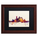 Trademark Fine Art ''Pittsburgh Skyline IV'' by Michael Tompsett 11" x 14"Wood Frame (MT0807-W1114BMF)