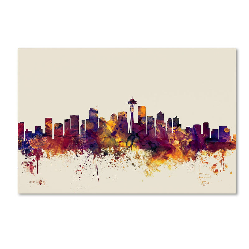 Trademark Fine Art ''Seattle Washington Skyline'' by Michael Tompsett 30" x 47" Canvas Art (MT0809-C3047GG)
