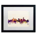 Trademark Fine Art ''Cincinnati Ohio Skyline IV'' by Michael Tompsett 16" x 20" White Matted Black Frame (MT0812-B1620MF)