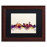 Trademark Fine Art ''Cincinnati Ohio Skyline IV'' by Michael Tompsett 11" x 14" Wood Frame (MT0812-W1114BMF)