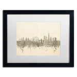 Trademark Fine Art ''London Skyline Sheet Music'' by Michael Tompsett 16" x 20" White Matted Black Frame (MT0816-B1620MF)
