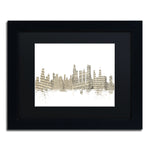 Trademark Fine Art ''Chicago Skyline Sheet Music'' by Michael Tompsett 11" x 14" Black Frame (MT0817-B1114BMF)