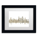 Trademark Fine Art ''Chicago Skyline Sheet Music'' by Michael Tompsett 11" x 14" Black Frame (MT0817-B1114MF)