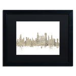 Trademark Fine Art ''Chicago Skyline Sheet Music'' by Michael Tompsett 16" x 20" Black Matted Black Frame (MT0817-B1620BMF)