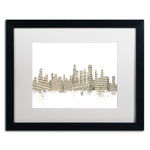 Trademark Fine Art ''Chicago Skyline Sheet Music'' by Michael Tompsett 16" x 20" White Matted Black Frame (MT0817-B1620MF)