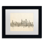 Trademark Fine Art ''Chicago Skyline Sheet Music'' by Michael Tompsett 11" x 14" Black Frame (MT0818-B1114MF)