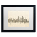 Trademark Fine Art ''Chicago Skyline Sheet Music'' by Michael Tompsett 16" x 20" White Matted Black Frame (MT0818-B1620MF)