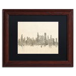 Trademark Fine Art ''Chicago Skyline Sheet Music'' by Michael Tompsett 11" x 14" Wood Frame (MT0818-W1114BMF)