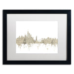 Trademark Fine Art ''New York Skyline Sheet Music'' by Michael Tompsett 16" x 20" White Matted Black Frame (MT0821-B1620MF)
