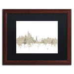 Trademark Fine Art ''New York Skyline Sheet Music'' by Michael Tompsett 16" x 20" Black Matted Wood Frame (MT0821-W1620BMF)